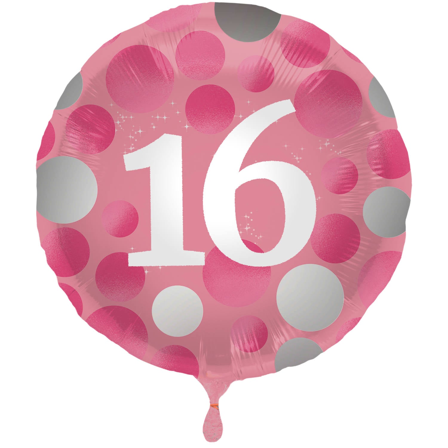 Folie ballon Glossy Pink- 16 jaar