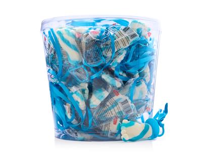 Mini Dummy Babyvoet Lolly Blauw/Wit