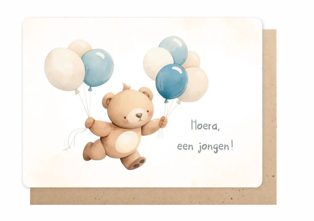 Wenskaart - Hoera een jongen!