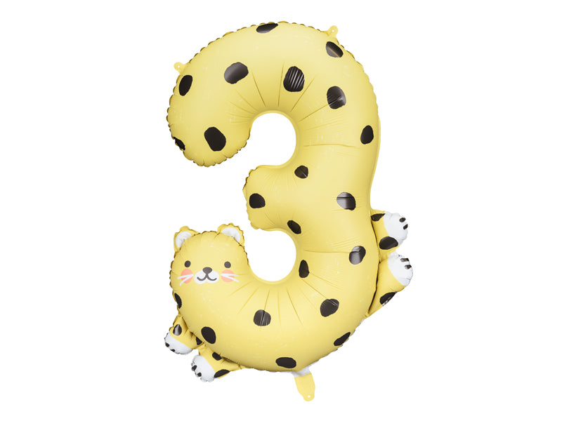 Folie ballon cijfer '3' Cheeta
