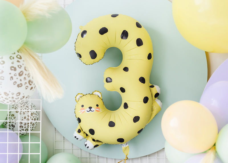 Folie ballon cijfer '3' Cheeta