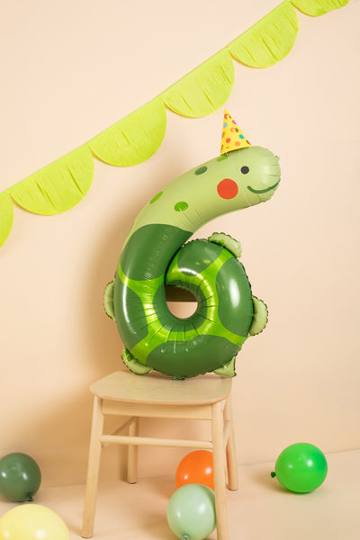 Folie ballon cijfer '6' Schildpad
