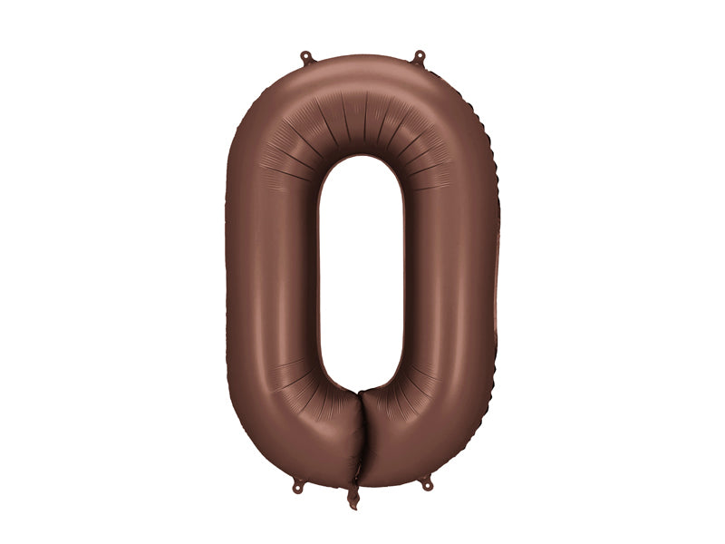 Folie ballon cijfer '0' Bruin