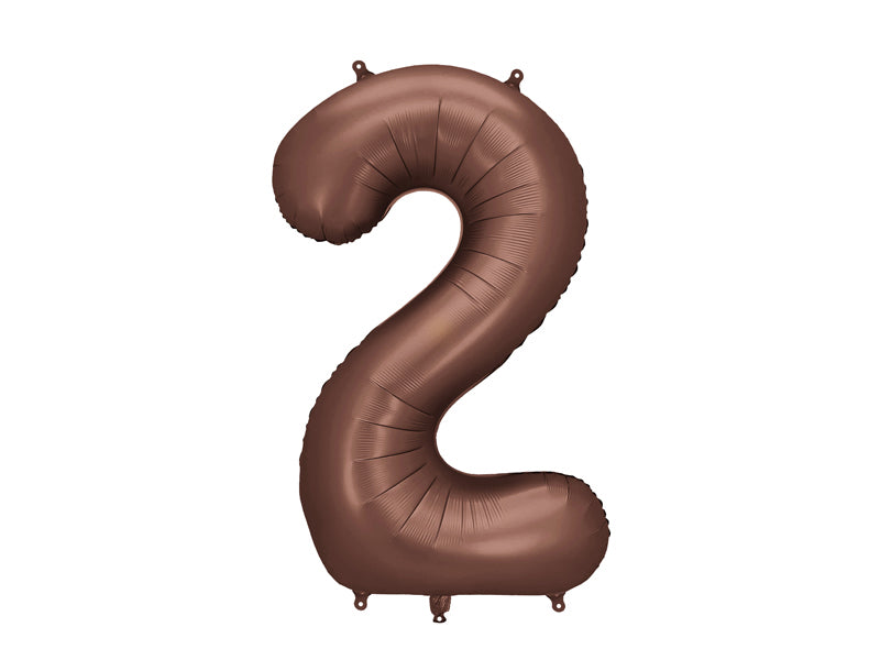 Folie ballon cijfer '2' Bruin