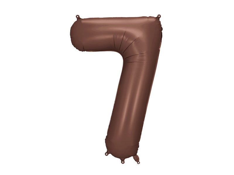 Folie ballon cijfer '7' Bruin