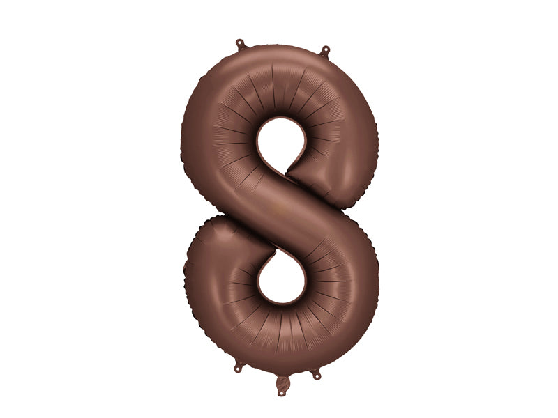 Folie ballon cijfer '8' Bruin