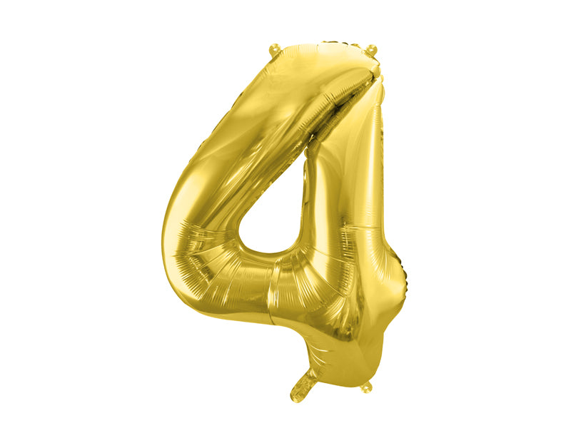 Folie ballon cijfer '4' goud
