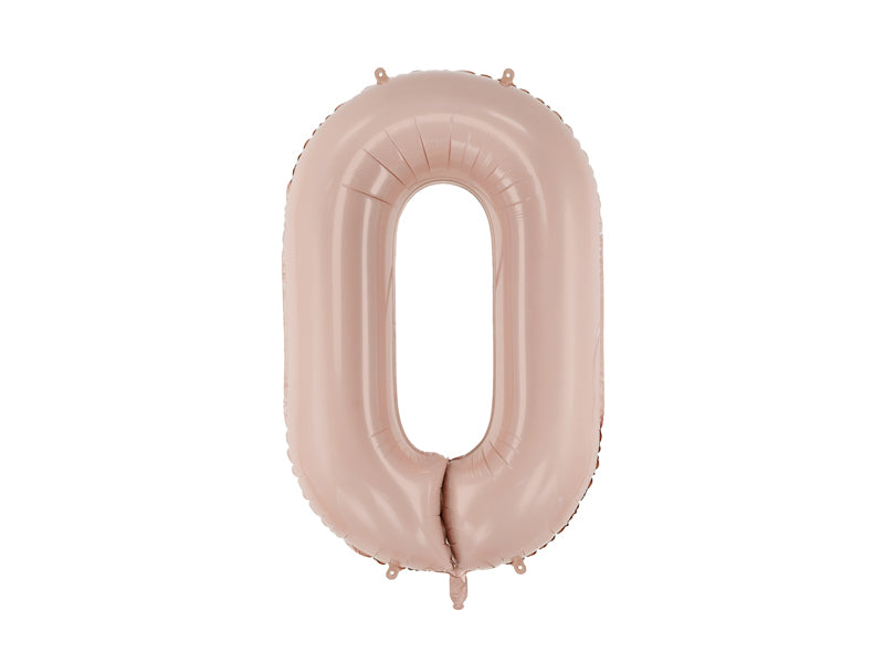 Folie ballon cijfer '0' donkerbeige