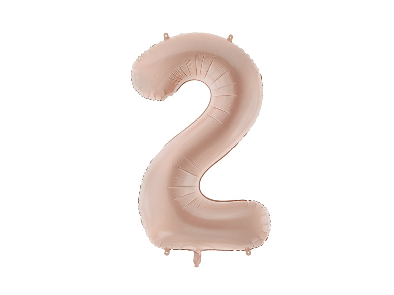 Folie ballon cijfer '2' donkerbeige