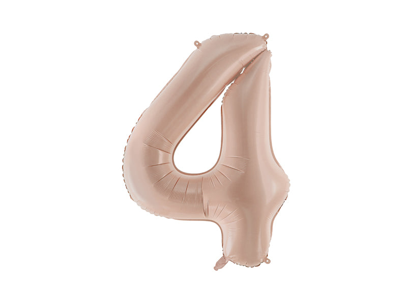 Folie ballon cijfer '4' donkerbeige