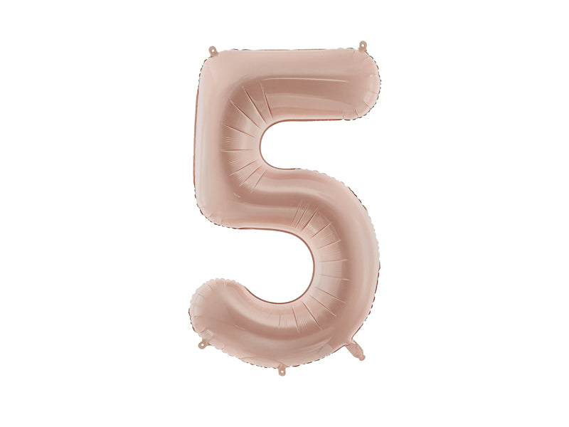 Folie ballon cijfer '5' donkerbeige