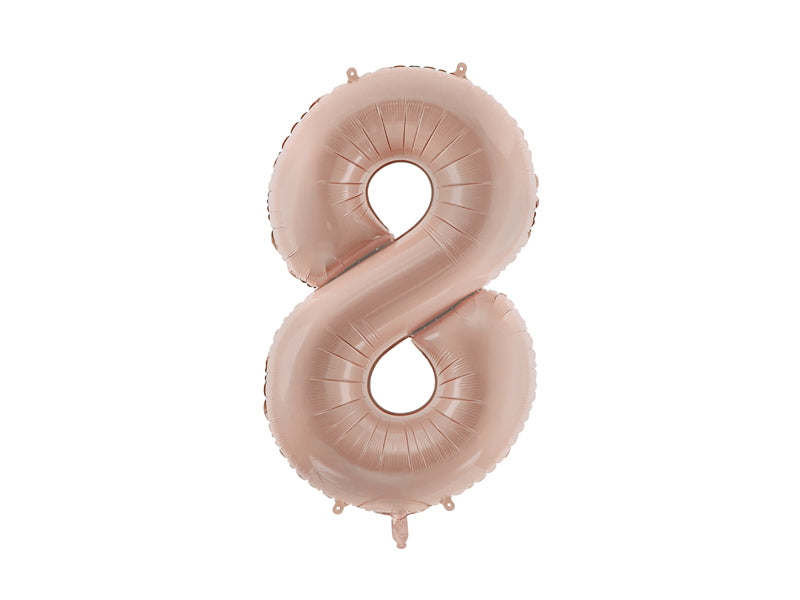 Folie ballon cijfer '8' donkerbeige