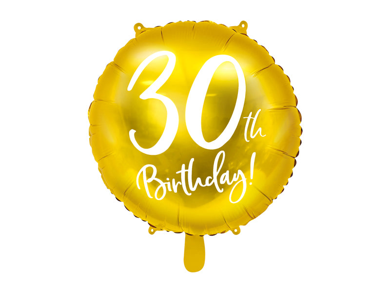 Folie ballon - 30th Birthday goud
