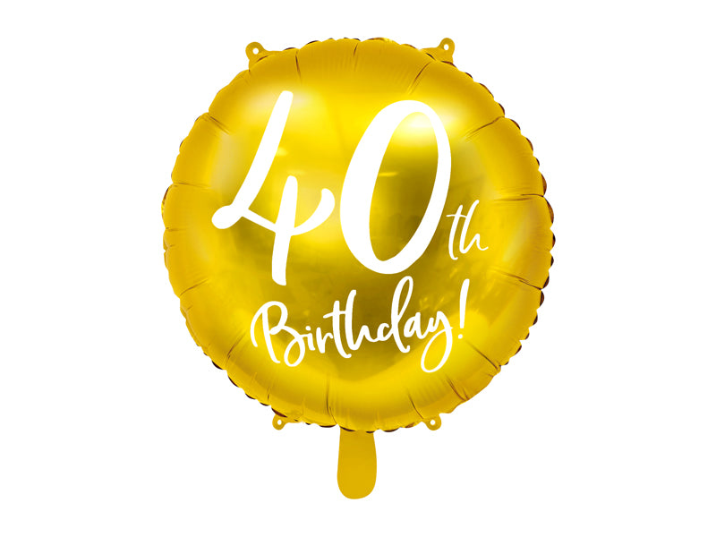 Folie ballon - 40th Birthday goud