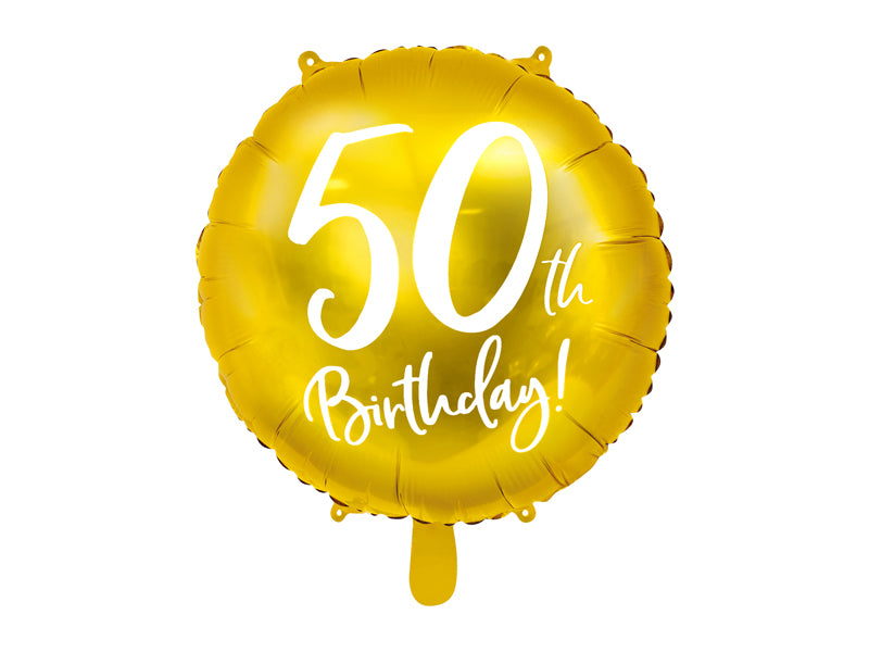 Folie ballon - 50th Birthday goud