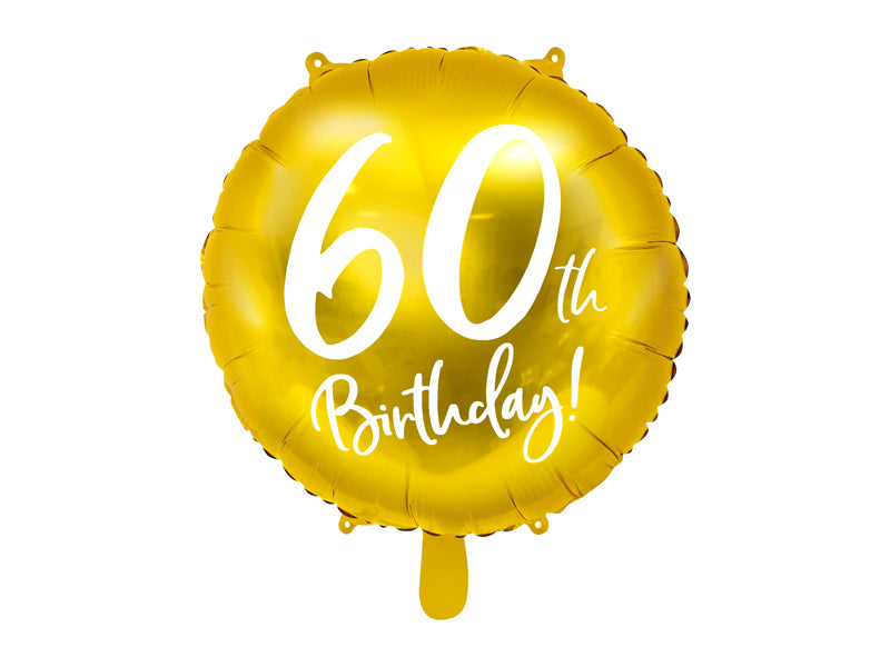 Folie ballon - 60th Birthday goud