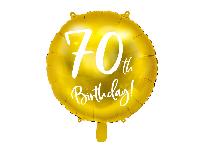 Folie ballon - 70th Birthday goud