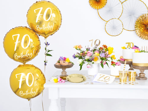 Folie ballon - 70th Birthday goud