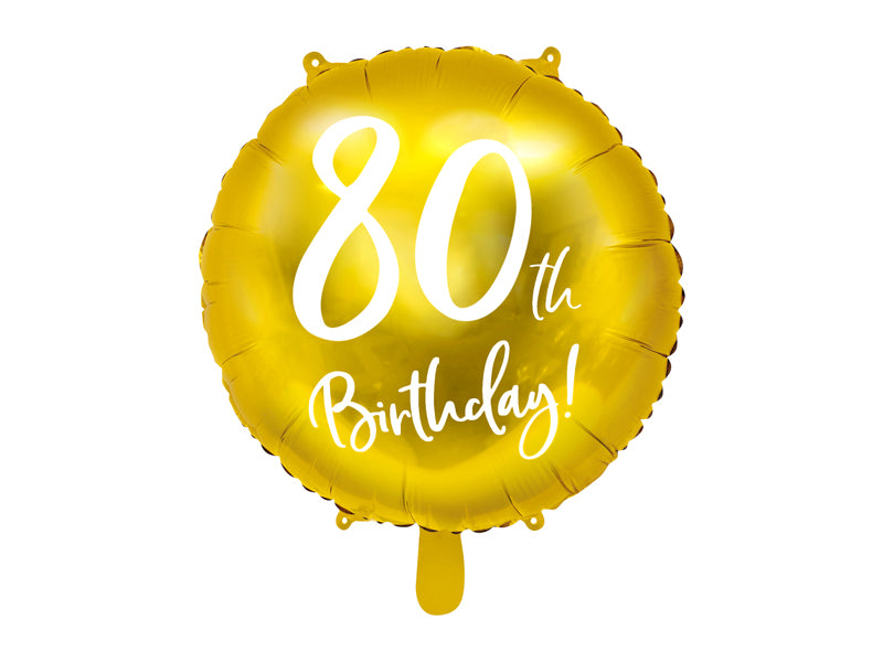 Folie ballon - 80th Birthday goud