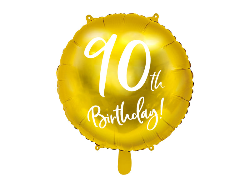 Folie ballon - 90th Birthday goud