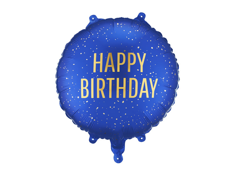 Folie ballon Happy Birthday - Blauw