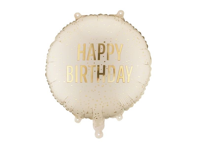 Folie ballon Happy Birthday - Beige