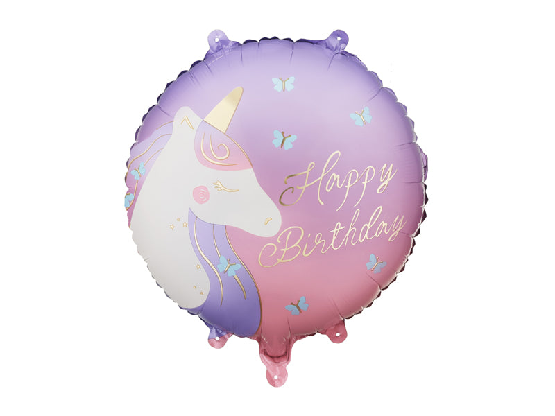 Folie ballon Happy Birthday - Unicorn