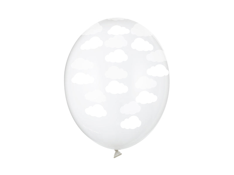 Latex ballon - Doorzichtig met wolkjes