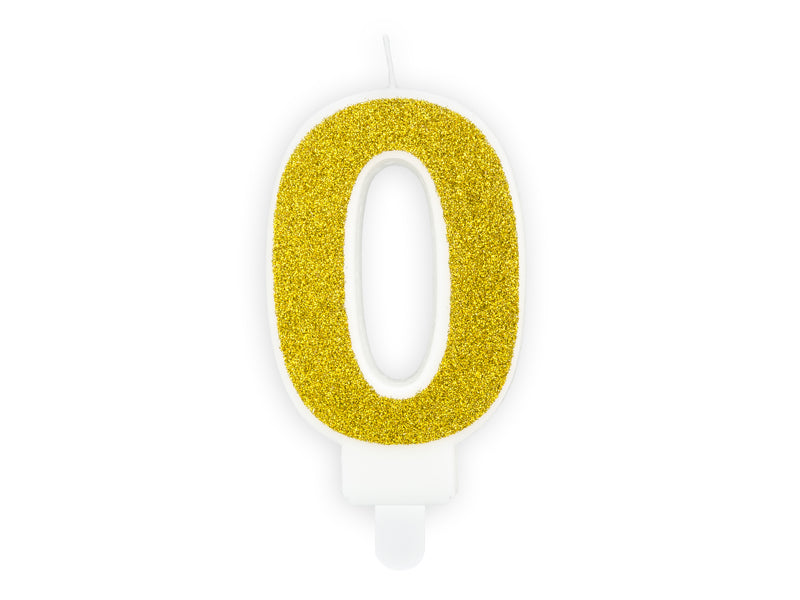 Kaars cijfer '0' Goud