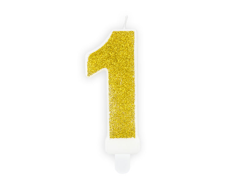 Kaars cijfer '1' Goud