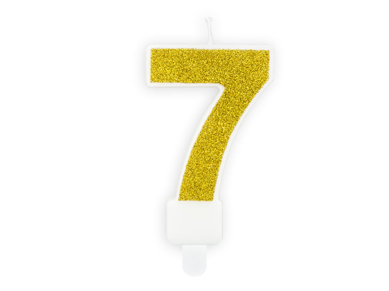 Kaars cijfer '7' Goud