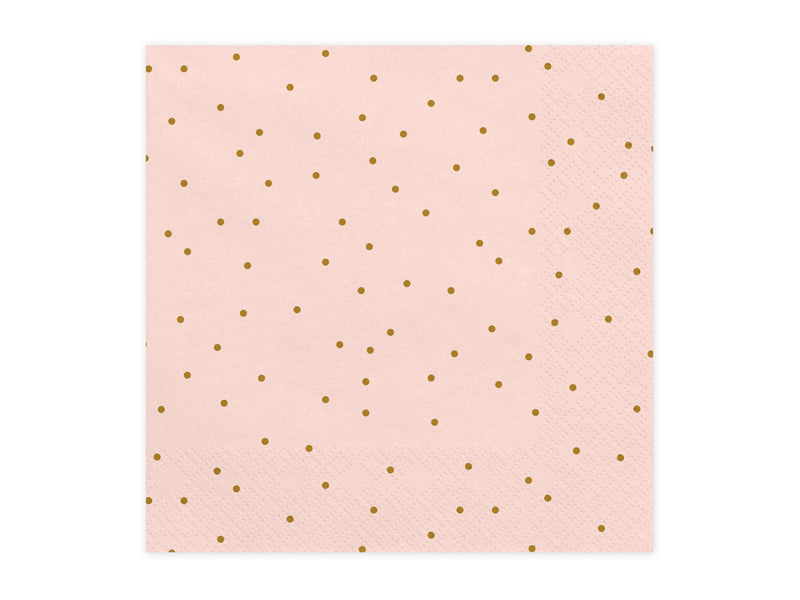 Servetten - Dots lichtroze 20st.