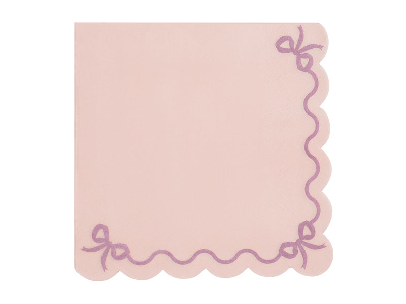 Servetten strik roze 12st.