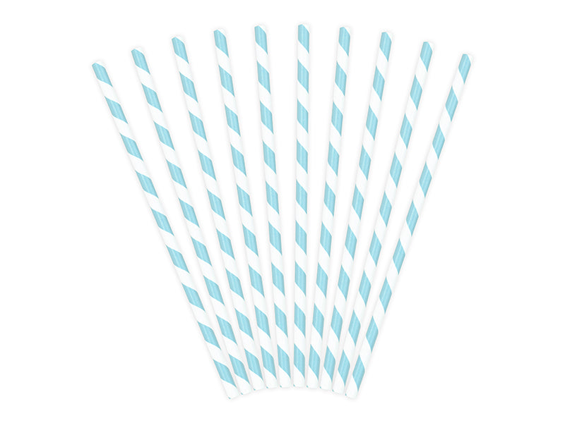 Papieren rietjes - Blauw 10st.