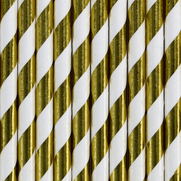 Papieren rietjes - Goud 10st.