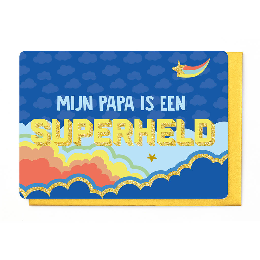 Wenskaart - Mijn papa is een superheld!