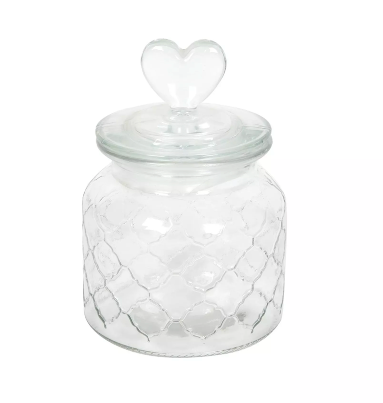 Voorraadpot Hart glas