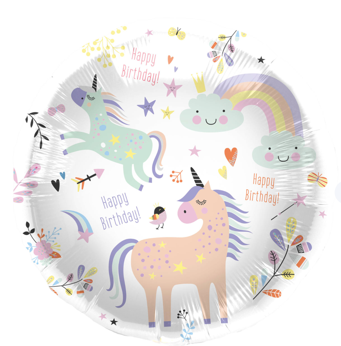Folieballon Unicorns & Rainbows - 45 cm