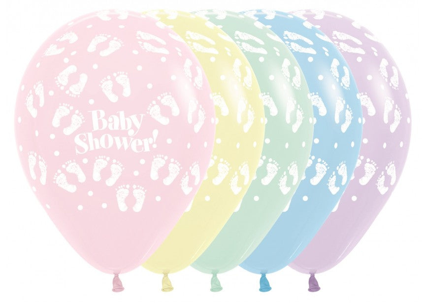 Latex ballon - Baby Shower Footprints 25st