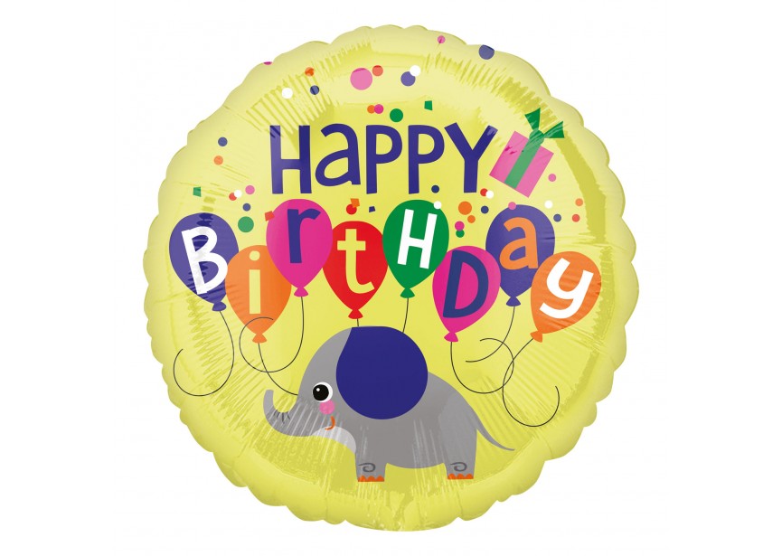 Folie ballon - Happy Birthday Olifant